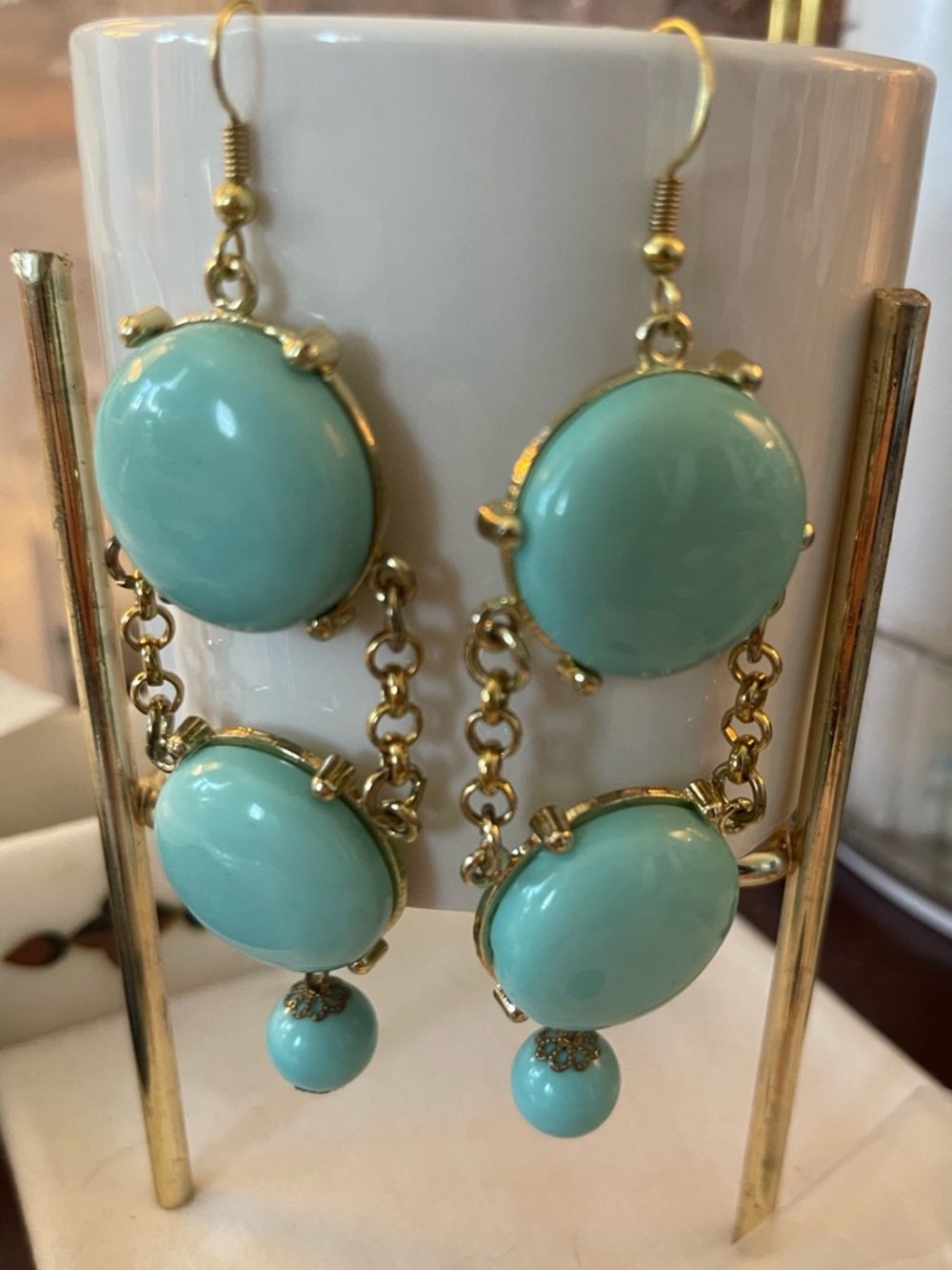 Teal Earrings Jewelry/Craft Supplies